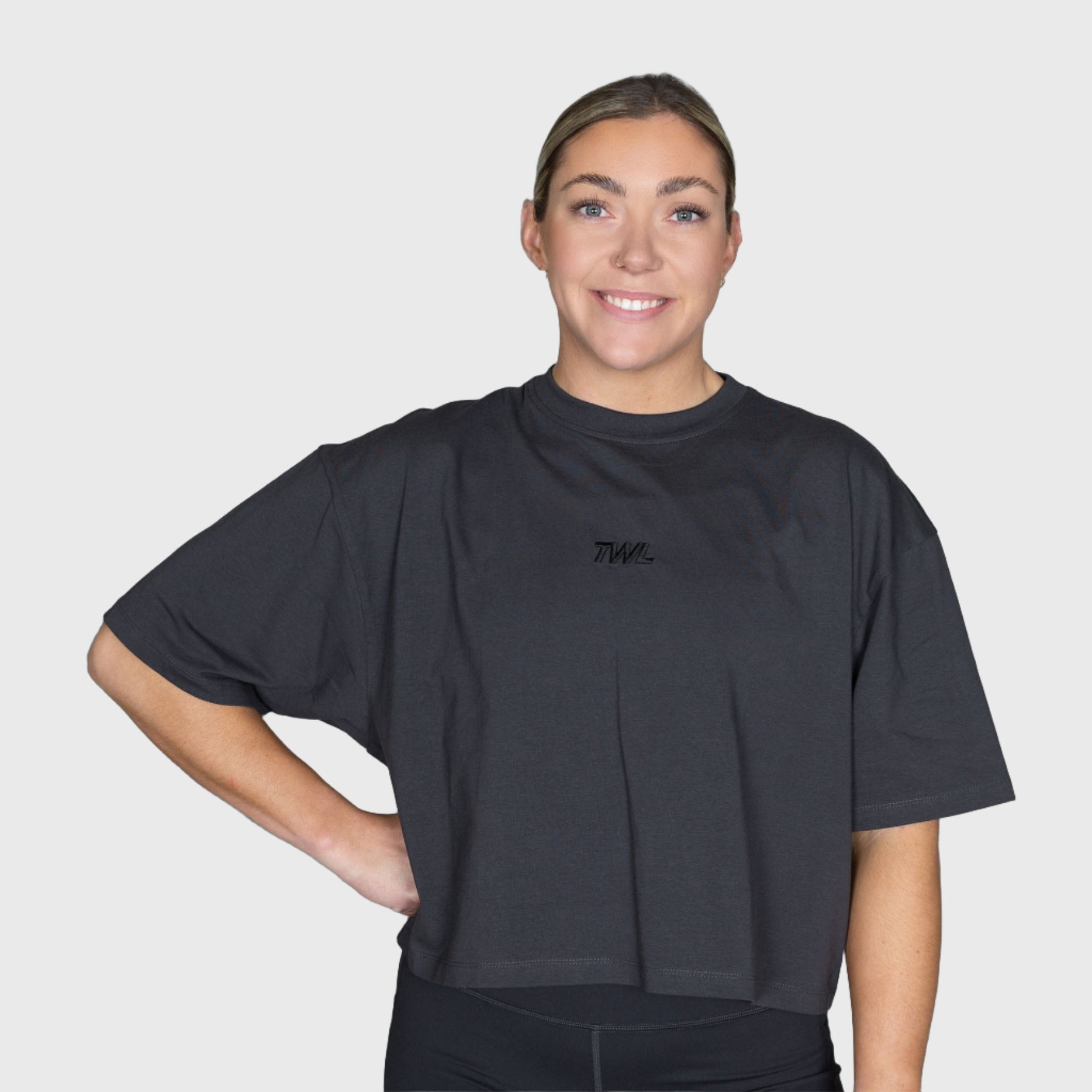 Black Oversized Crop T-Shirt