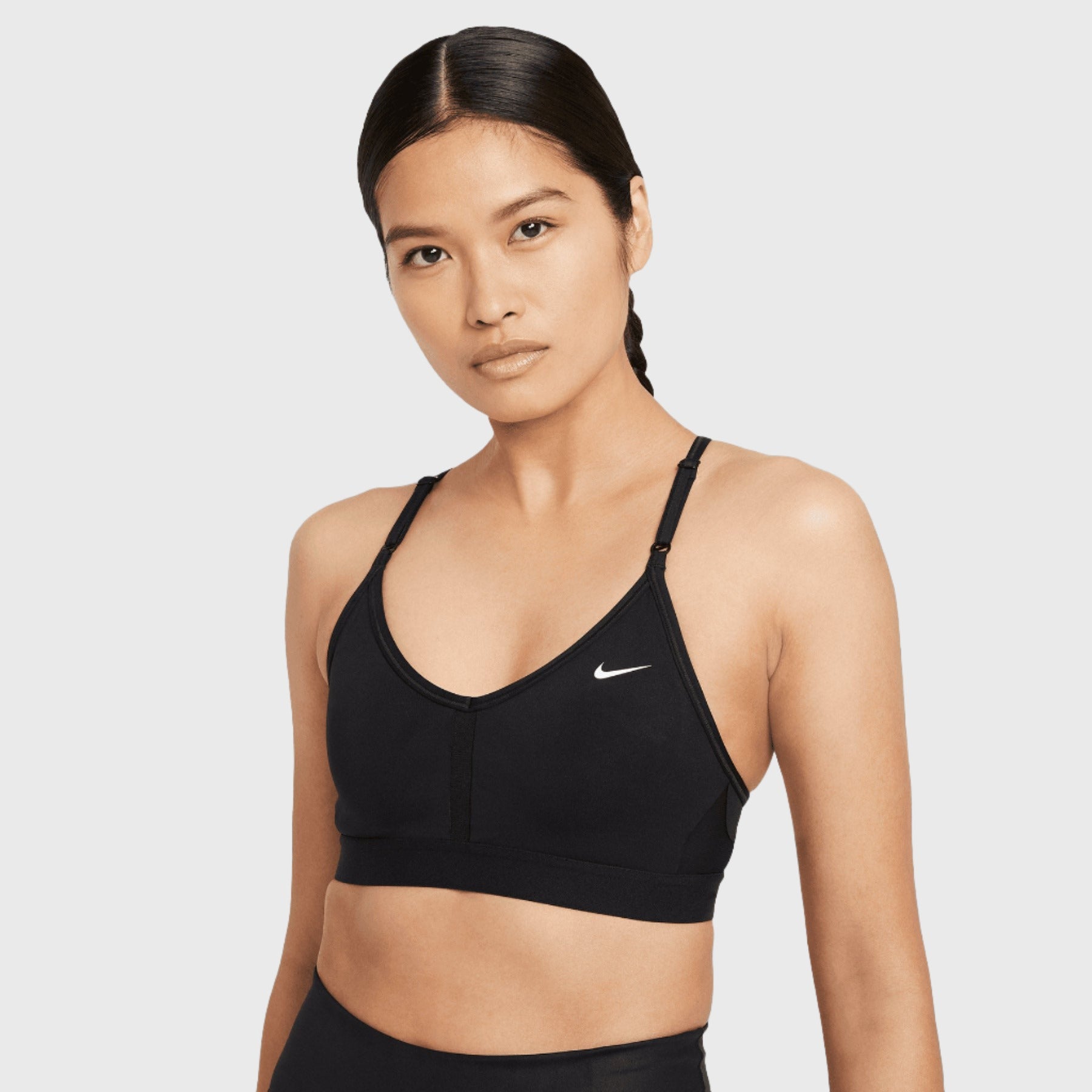 NEW! Nike [XXL] Women's Indy DRI-FIT Yoga/Tennis Bra-Black/White 878614-011