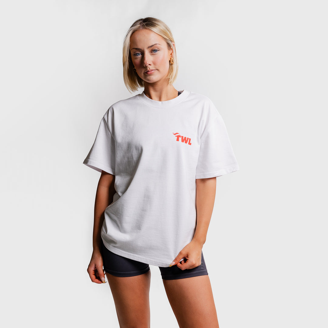 TWL - LIFESTYLE OVERSIZED T-SHIRT - MERRY LIFTMAS - WHITE