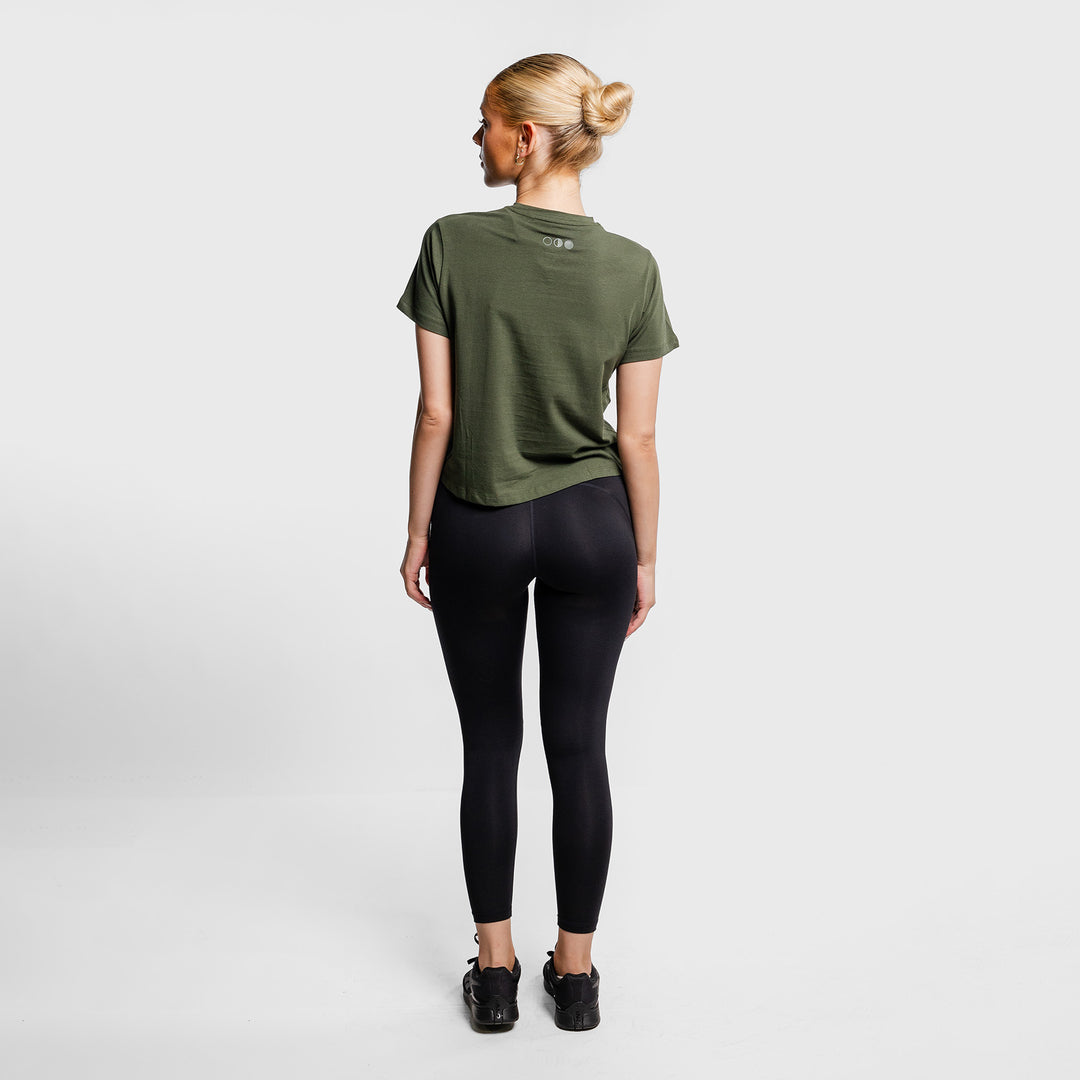 THE BRAVE - SIGNATURE CROPPED T-SHIRT - DARK OLIVE