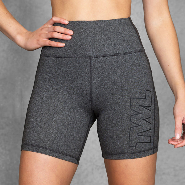 Mid length store workout shorts