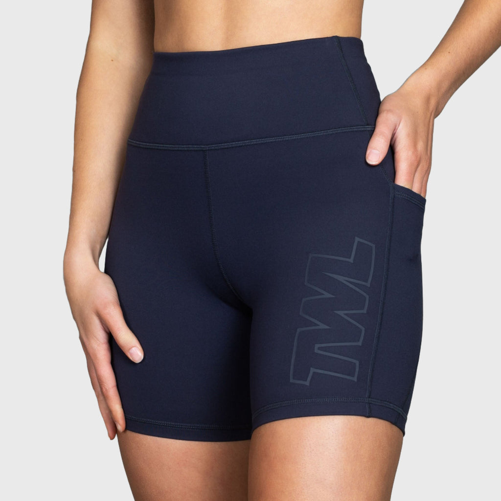 Mid length store workout shorts