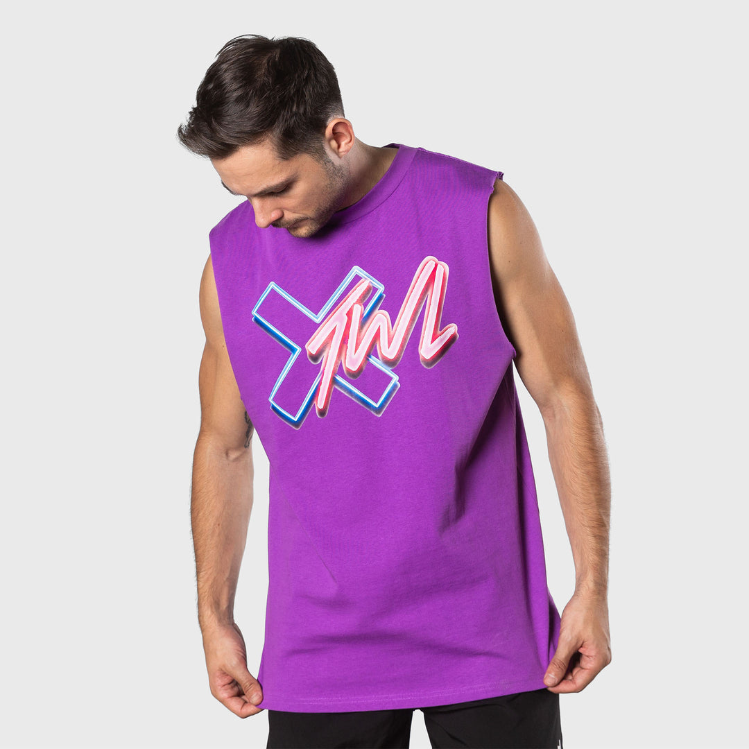 TWL - LIFESTYLE OVERSIZED MUSCLE TANK - IRIS/NEON