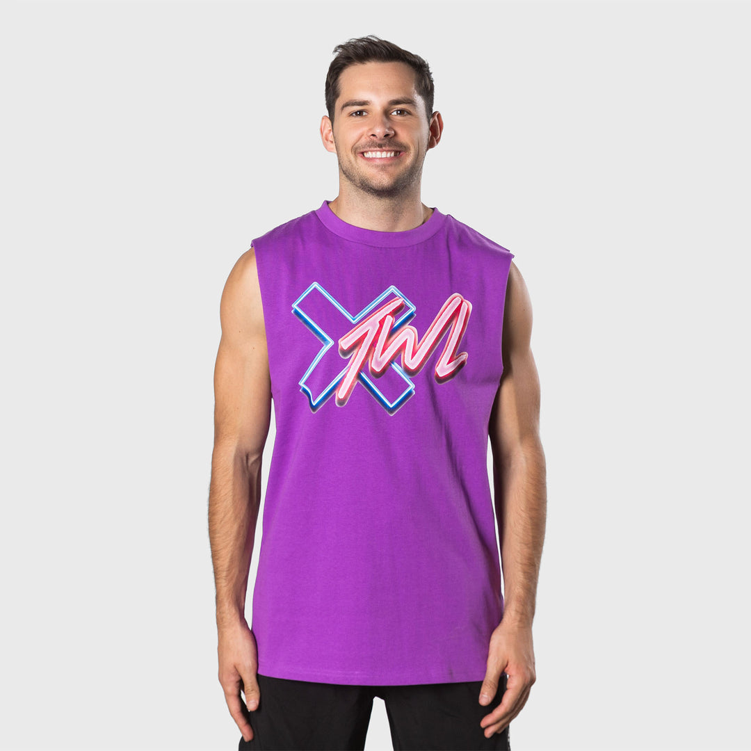 TWL - LIFESTYLE OVERSIZED MUSCLE TANK - IRIS/NEON