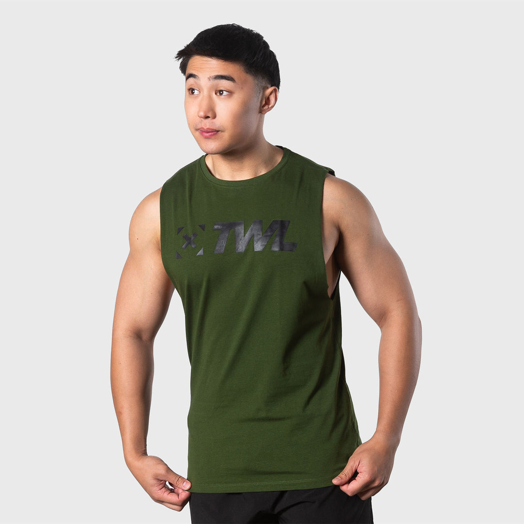 TWL - MEN'S EVERYDAY MUSCLE TANK - DARK KHAKI/BLACK