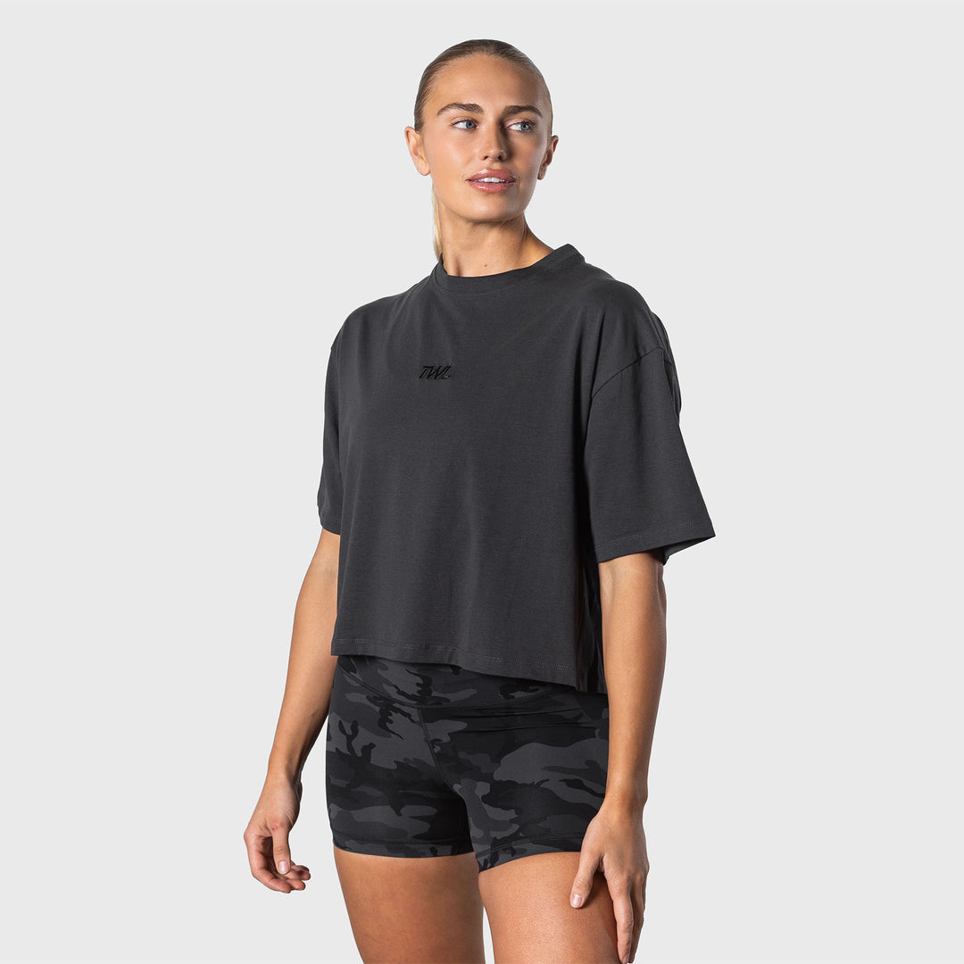 TWL - WOMEN'S OVERSIZED CROPPED T-SHIRT - PHANTOM