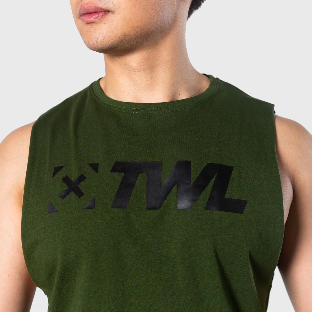 TWL - MEN'S EVERYDAY MUSCLE TANK - DARK KHAKI/BLACK