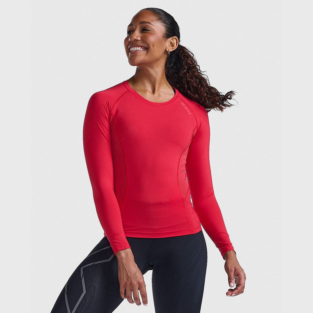2XU - Women's Core Compression Game Day Long Sleeve - Red/Red