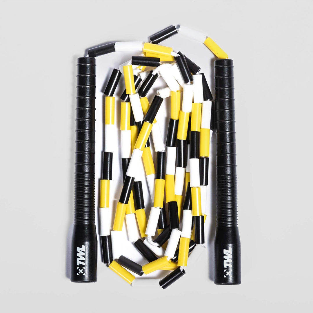 TWL - BEADED CROSSOVER ROPE - BLACK/WHITE/YELLOW